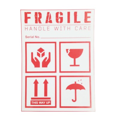 Fragile label without lamination Pack of 100