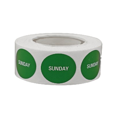 Marking label -Sunday / Paper-Green-20mm