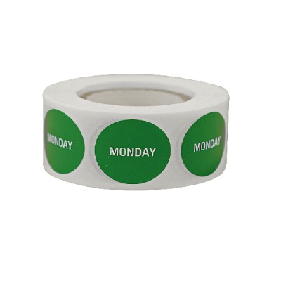 Marking label -Monday / Paper-Green-20mm