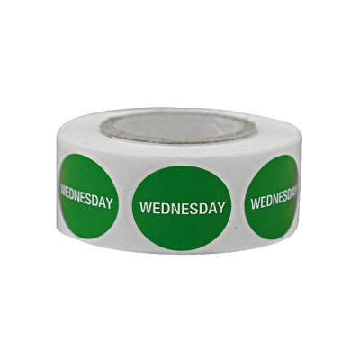 Marking label -Wednesday / Paper-Green-20mm