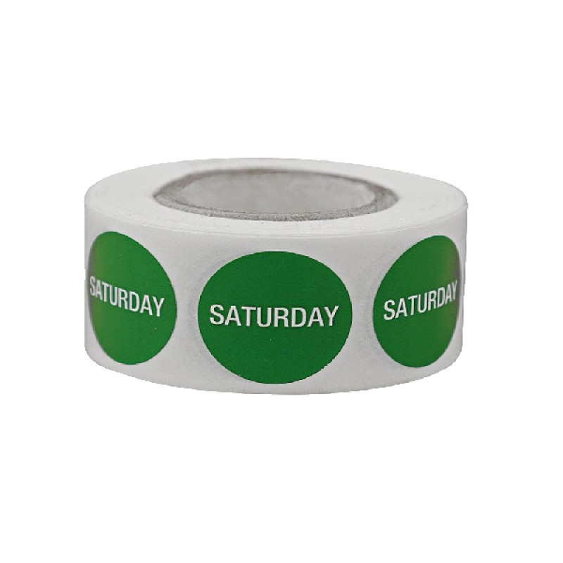 Marking label -Saturday / Paper-Green-20mm