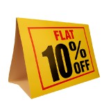 Discount Tent card - 10%- A5-Pack of 10